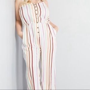 ModCloth Pinstripe Rainbow Jumpsuit 🌈